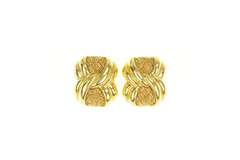 18K Yellow Gold Yuri Ichihachi Designer Knot French Clip Earrings