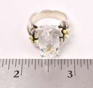 Sterling Silver Ring With Large White Topaz