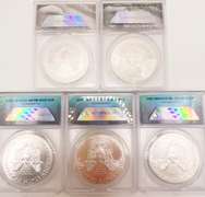 5 MS69 ASE silver coins