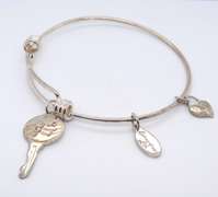 Vintage 925 Sterling Silver Bangle with Charms