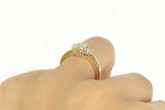 14K Yellow Gold 0.50 Ctw Princess Diamond Engagement Ring