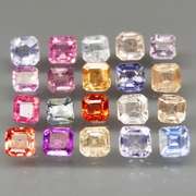 Glittering UNHEATED 20 piece 4.80ct fancy color Sapphire set
