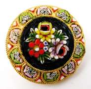 3 Vintage Italian Micro Mosaic Pin
