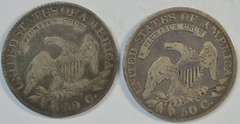 Scarcer 1822 & 1829 Capped Bust Half Dollars in circ