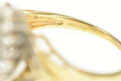 14K Yellow Gold 1.00 Ctw Marquise Diamond Cluster Statement Ring