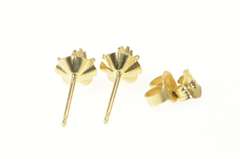 14K Yellow Gold Diamond Solitaire Simple Retro Vintage Stud Earrings
