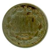1869 Three Cent Nickel Piece