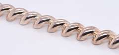 Italian Vintage 925 Sterling Silver Signed Wavy Bracelet