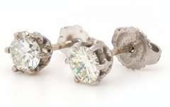 0.80ctw Round Diamond Solitaire Stud Earrings in 14K