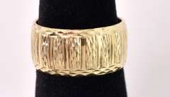 Wonderful Textured Band Ring in 14K Yellow Gold