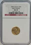 Scarcer FIRST STRIKES flawless 2006 $5 Gold Eagle coin. NGC MS70