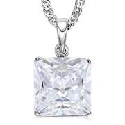 2.00CT CREATED WHITE SAPPHIRE 10KT GOLD PENDANT