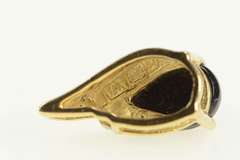 14K Yellow Gold Pear Black Onyx Diamond Accent Wavy Pendant