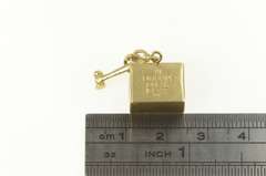 14K Yellow Gold Emergency $1 Dollar Cash Case Box Charm/Pendant