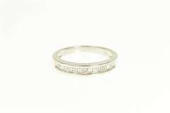 14K White Gold 0.58 Ctw Princess Baguette Diamond Band Ring