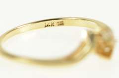 14K Yellow Gold Diamond Inset Bypass Wedding Band Ring