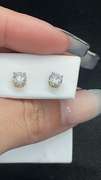 0.70 CARAT T.W. ROUND BRILLIANT STUD EARRINGS WITH 14K YELLOW GOLD SETTING