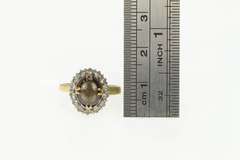 14K Yellow Gold Victorian Black Star Sapphire Sim. Diamond Ring