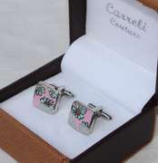 Handsome Pair Jeweled Style Cufflinks By Carelli