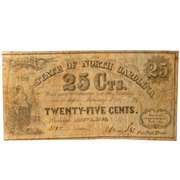 25 Cent State of North Carolina Jan 1 1863  Note