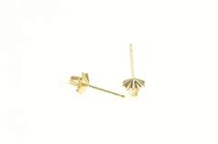 14K Yellow Gold Diamond Solitaire Simple Retro Vintage Stud Earrings