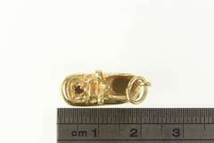 14K Yellow Gold 3D 1960's Shoe Baby Birthstone Setting Charm/Pendant