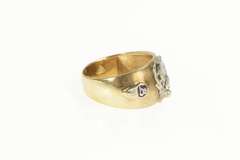 10K Yellow Gold Diamond Benevolent Protective Order Elk Ring