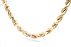 Popular Yellow Gold Rope Chain Necklace
