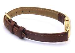 Vintage Omega Round Face Manual Wind Brown Leather Band Watch