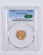 MS62 1913 $2.50 Indian Head Gold Quarter Eagle CAC PCGS