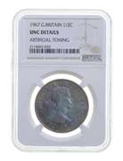 UNC Details 1967 Great Britain Half Crown Artificial Toning Graded NGC