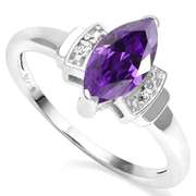 1.00CT AMETHYST SILVER RING