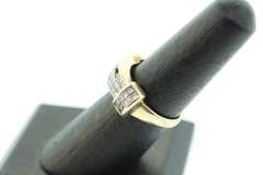14kt Solid Yellow Gold & Diamond Band Ring