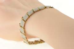 10K Yellow Gold 5.00 Ctw Pave Diamond Encrusted Wide Tennis Bracelet
