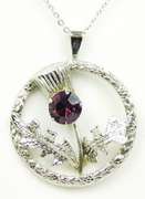 Vintage Sterling Thistle Pendant & Chain