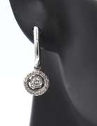 Fantastic White Gold Illusion Set Round Diamond Dangle Earrings