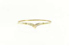 10K Yellow Gold 0.33 Ctw Diamond Chevron Statement Bangle Bracelet