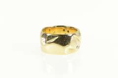 18K Yellow Gold Diamond Flush Freeform Statement Band Ring