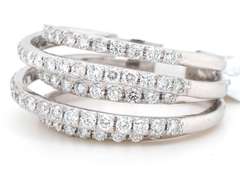 New 1.22ctw Diamond Five Row Ring in 14K White Gold