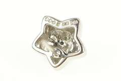 14K White Gold Pave Diamond Cluster Star Single Stud Earring