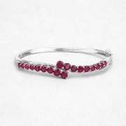 Rhodium Plated 7.48ctw Ruby Bracelet