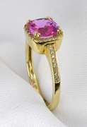 Charming Pink Sapphire & Diamond Ring in 14K WG