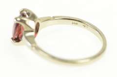 14K White Gold 1.40 Ct Oval Natural Garnet Solitaire Ring