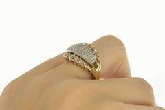 10K Yellow Gold 0.65 Ctw Diamond Encrusted Graduated Band Ring