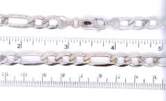 Popular Italian White Gold Figaro Link Chain Necklace