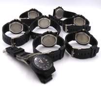 Group of 8 Amitron Sport Black Date Watches