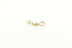 14K Yellow Gold Vintage 5.3mm Pearl Classic Simple Pendant