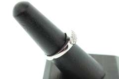 14kt Solid White Gold & Diamond Band Ring