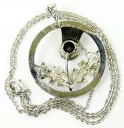 Vintage Sterling Thistle Pendant & Chain