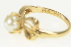 14K Yellow Gold Retro Pearl Classic Freeform Statement Ring